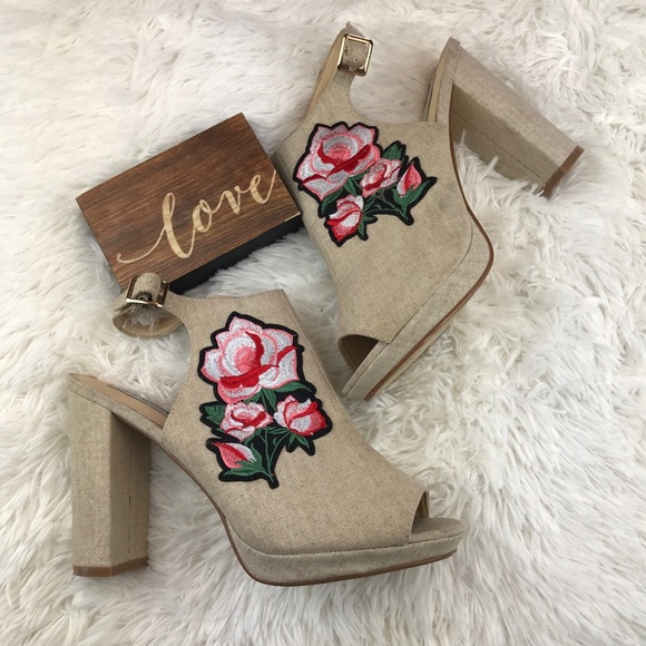 Cape Robbin Shoes - CAPE ROBBIN Fauna 2  Rose Embroidered Shoes